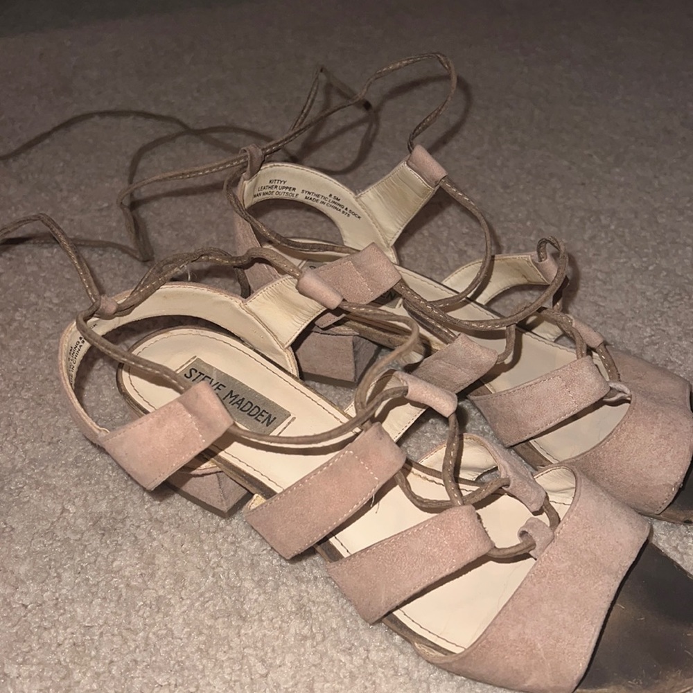Steve Madden Lace Up Suede Sandals